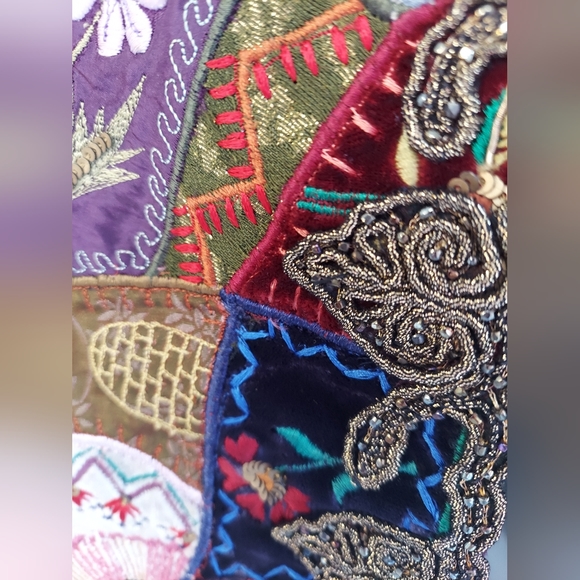 $7,500 OSCAR DE LA RENTA EXQUISITE GOLDEN PATCHWORK MULTI BEADED RUNWAY COAT S M - Picture 8 of 16